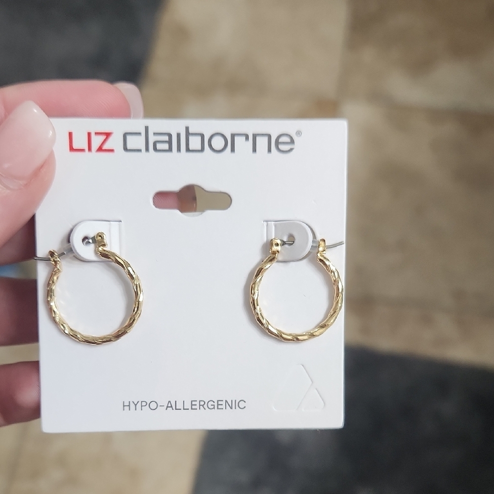 Liz Claiborne Gold Classic Hoop Earrings